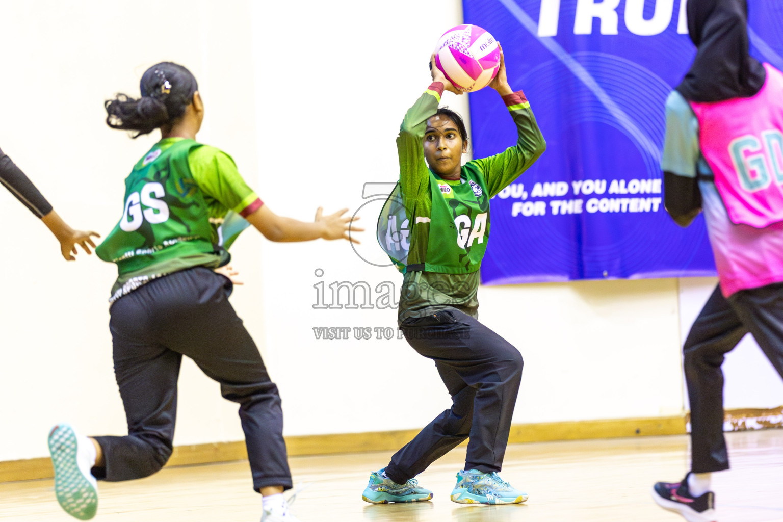 Young Netters B vs Fionti SC in Day 5 of 3rd Netball Junior Championship, held at Social Center on Thursday 23rd January 2025 . Photos: Shuu Abdul Sattar / images.mv