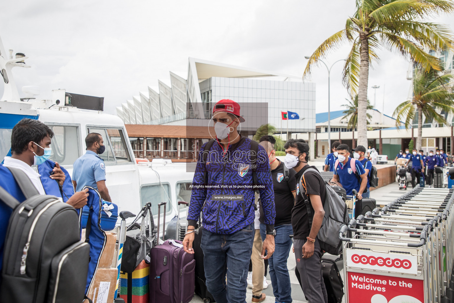 Arrival of Indian Football Team in Velana International Airport, Male' Maldives for SAFF Championship 2021 on 28 September 2021