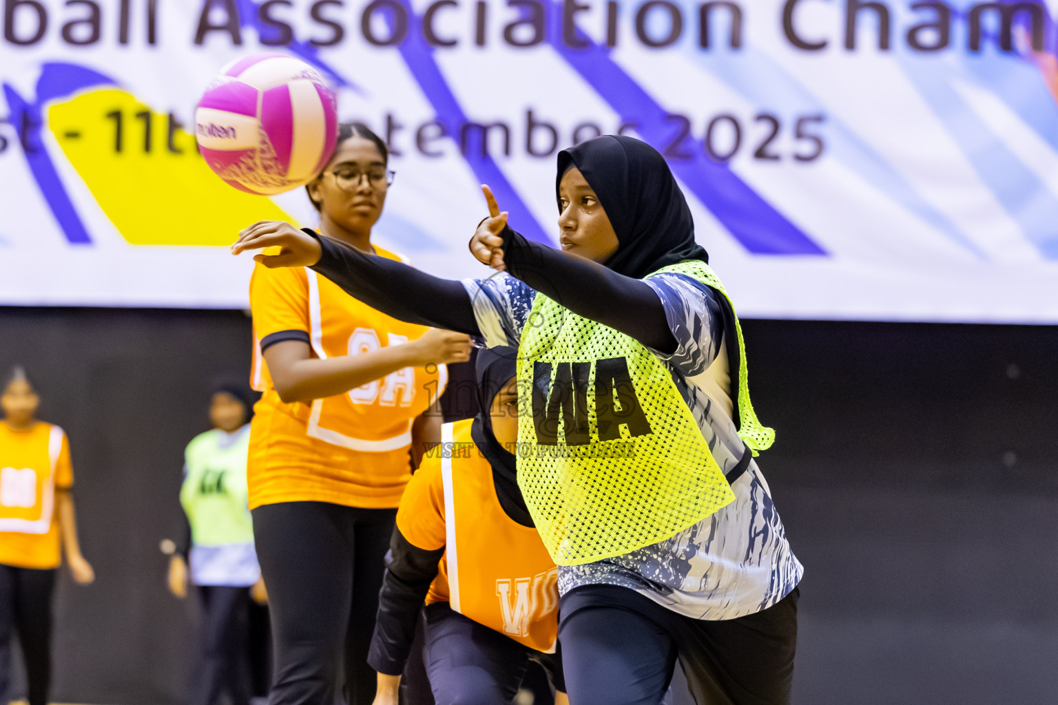 SC Skylark vs Youth United SC in Day 5 of 24th Milo Netball Association Championship held in Social Center at Male', Maldives on Friday, 5th September 2025. Photos: Nausham Waheed / images.mv