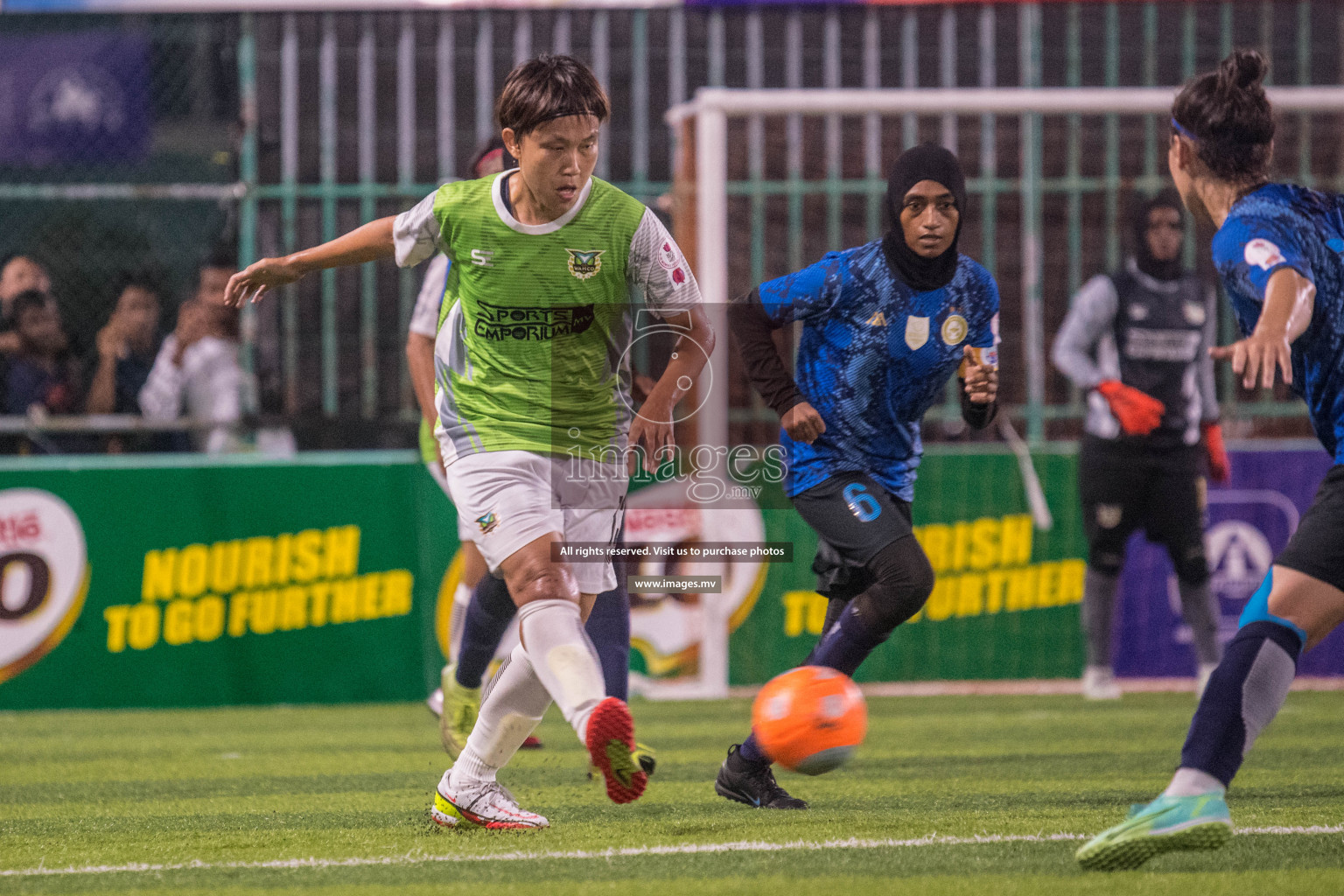 Ports Limited vs WAMCO - in the Finals 18/30 Women's Futsal Fiesta 2021 held in Hulhumale, Maldives on 18 December 2021. Photos by Nausham Waheed & Shuu Abdul Sattar