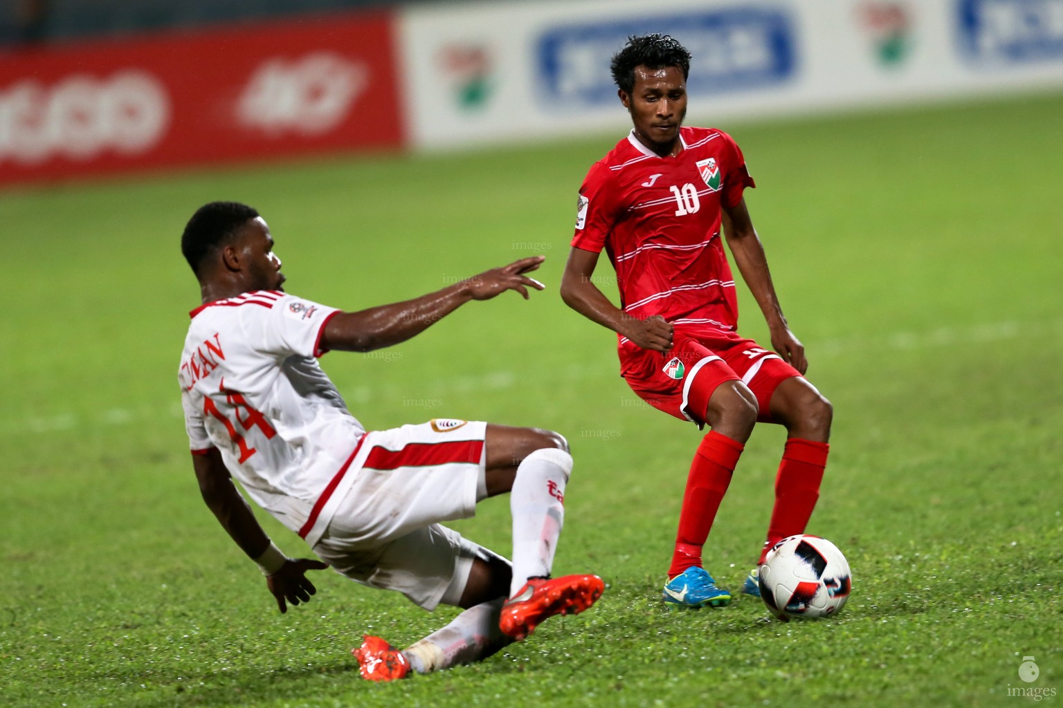 Asian Cup Qualifier between Maldives and Oman in National Stadium, on 10 October 2017 Male' Maldives. ( Images.mv Photo: Abdulla Abeedh )