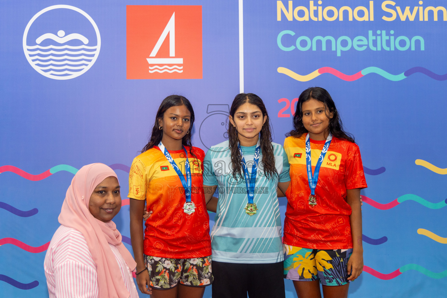 Day 6 of National Swimming Competition 2024 held in Hulhumale', Maldives on Wednesday, 18th December 2024. Photos: Mohamed Mahfooz Moosa / images.mv