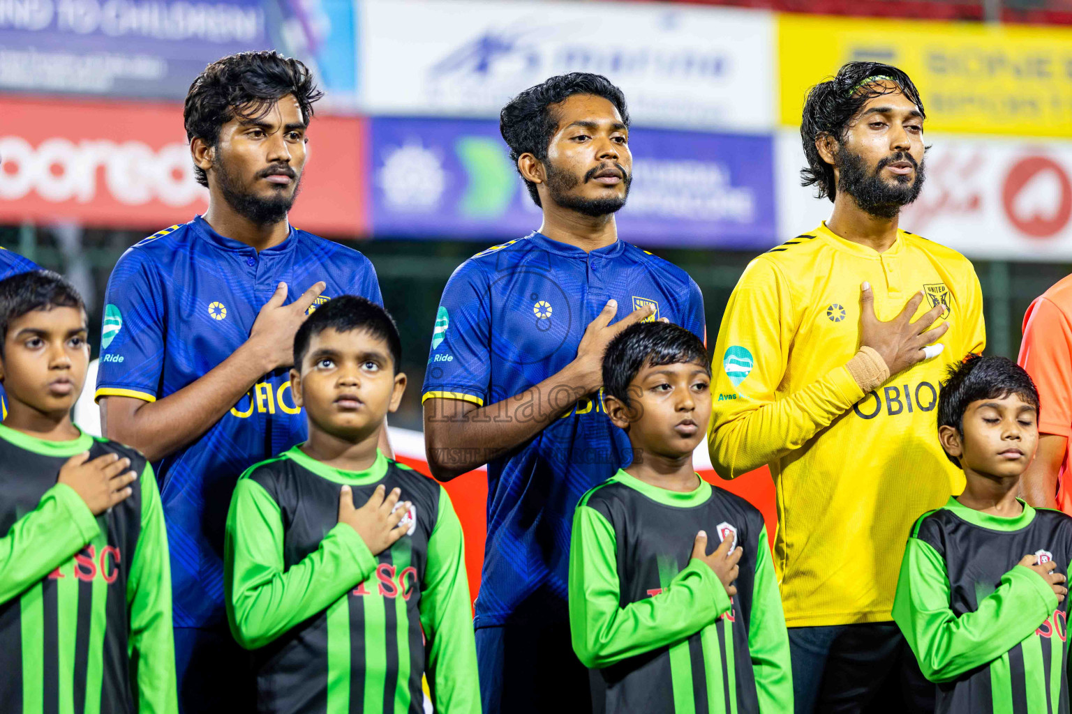 L. Gan VS B. Eydhafushi in the Finals of Golden Futsal Challenge 2024 which was held on Thursday, 7th March 2024, in Hulhumale', Maldives. 
Photos: Hassan Simah / images.mv