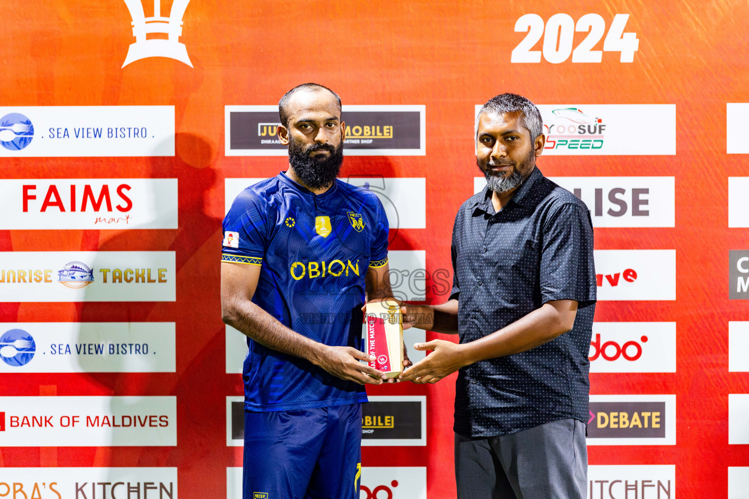 Keawan FC vs United V in Day 4 of Eydhafushi Futsal Cup 2024 was held on Thursday, 11th April 2024, in B Eydhafushi, Maldives Photos: Nausham Waheed / images.mv