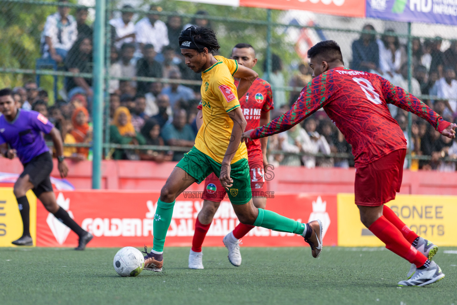 GDh Vaadhoo VS GDh Thinadhoo in Day 12 of Golden Futsal Challenge 2024 was held on Friday, 26th January 2024, in Hulhumale', Maldives Photos: Nausham Waheed / images.mv