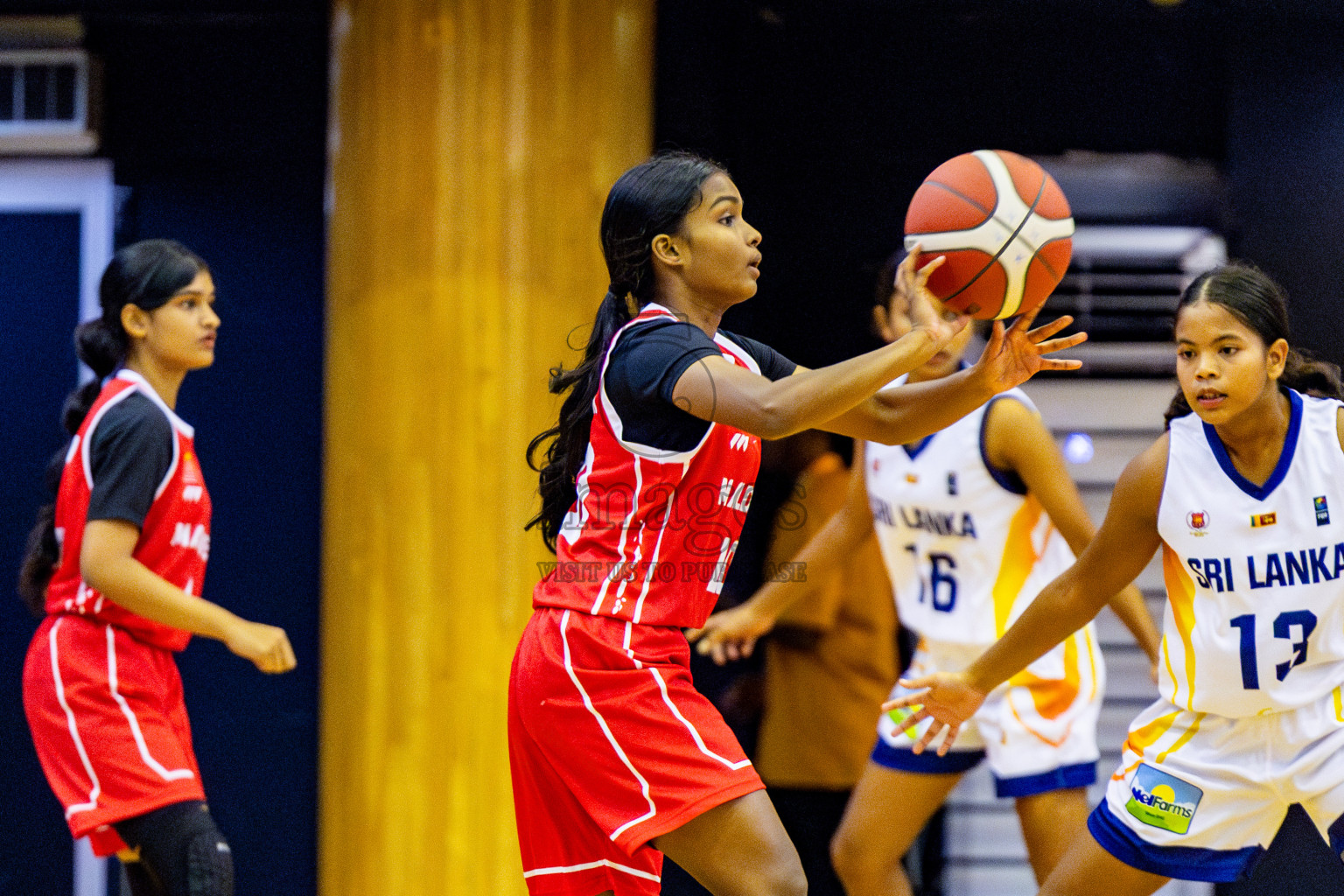 Maldives vs SriLanka in Day 2 of Under 16 Woman's Asian Cup SABA Qualifiers 2025 was held in Social Center, Male', Maldives on Friday, 13th June 2025. Photos: Nausham Waheed / images.mv