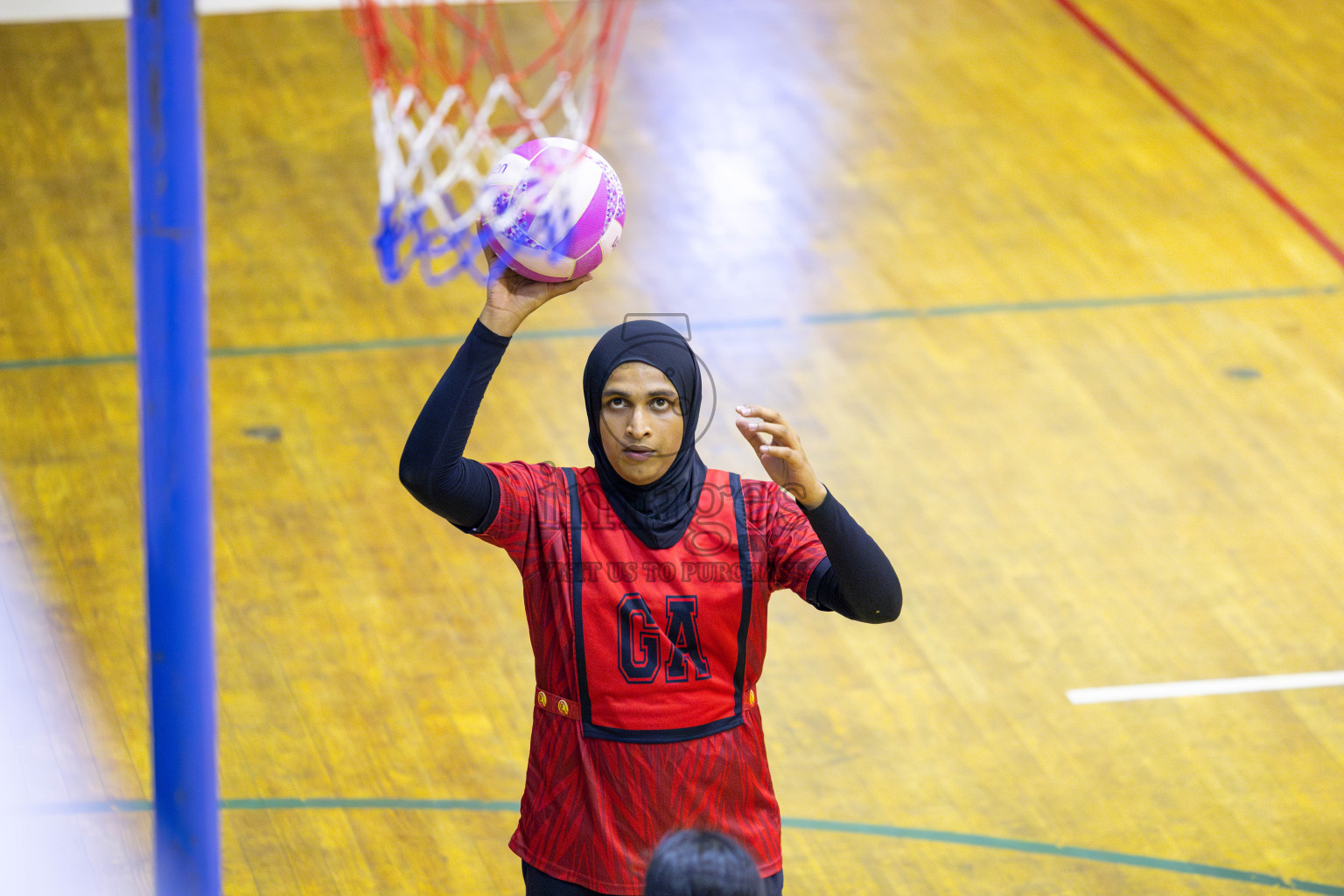Club Matrix vs N Sports Academy in Day 6 of 24th Milo Netball Association Championship held in Social Center at Male', Maldives on Saturday, 6th September 2025. Photos: Yasna Ahmed / images.mv