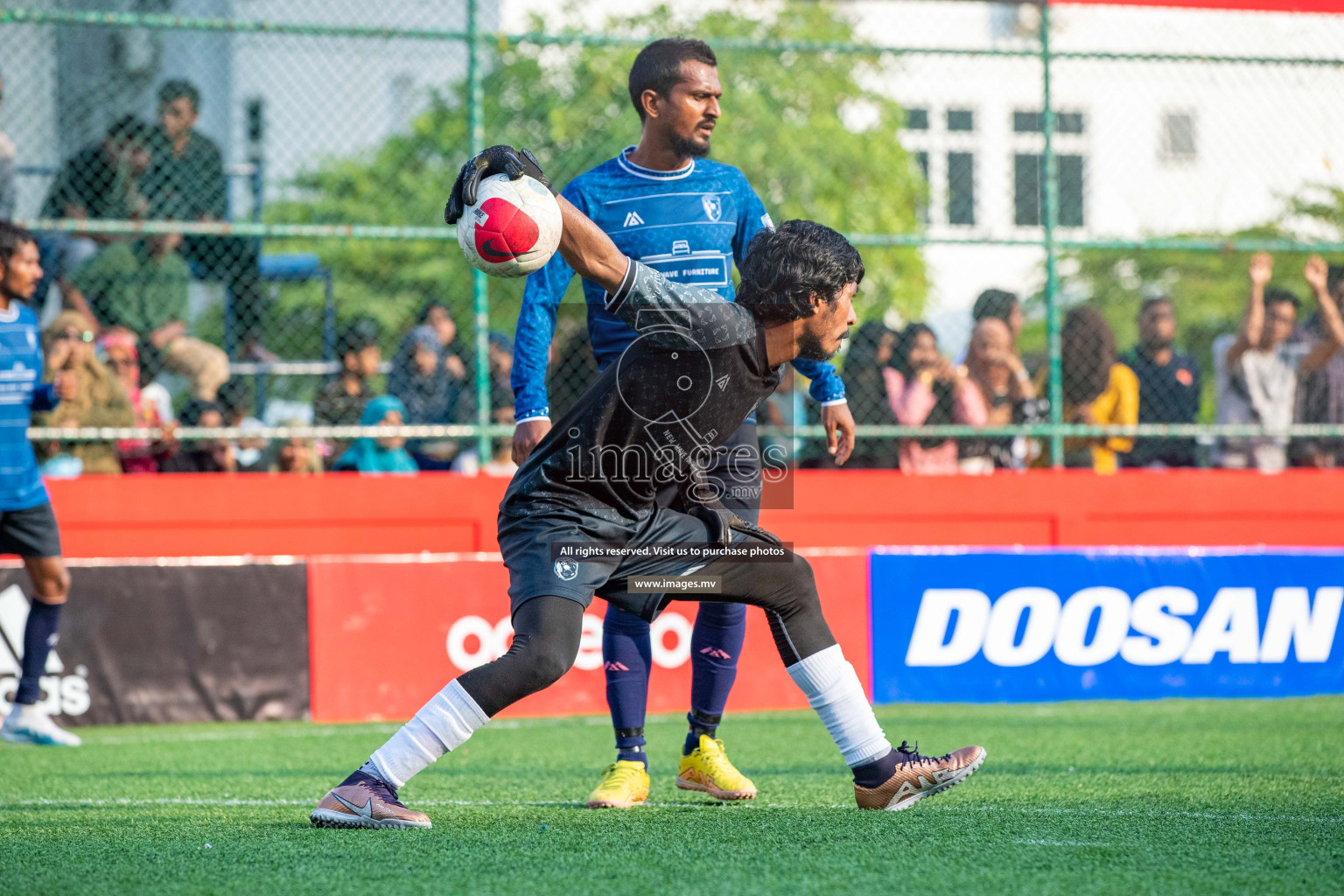 K. Gaafaru vs K.Guraidhoo in Day 6 of Golden Futsal Challenge 2023 on 10 February 2023 in Hulhumale, Male, Maldives