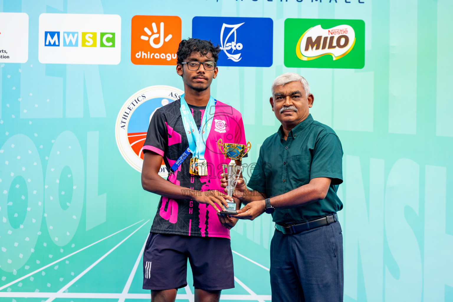 Day 6 of MWSC Interschool Athletics Championships 2024 held in Hulhumale Running Track, Hulhumale, Maldives on Thursday, 14th November 2024. Photos by: Nausham Waheed / Images.mv