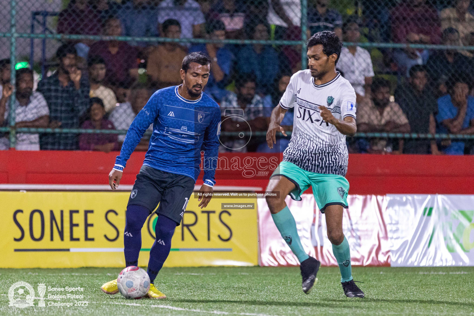 K. Thulusdhoo vs K. Gaafaru in Day 4 of Golden Futsal Challenge 2023 on 08 February 2023 in Hulhumale, Male, Maldives