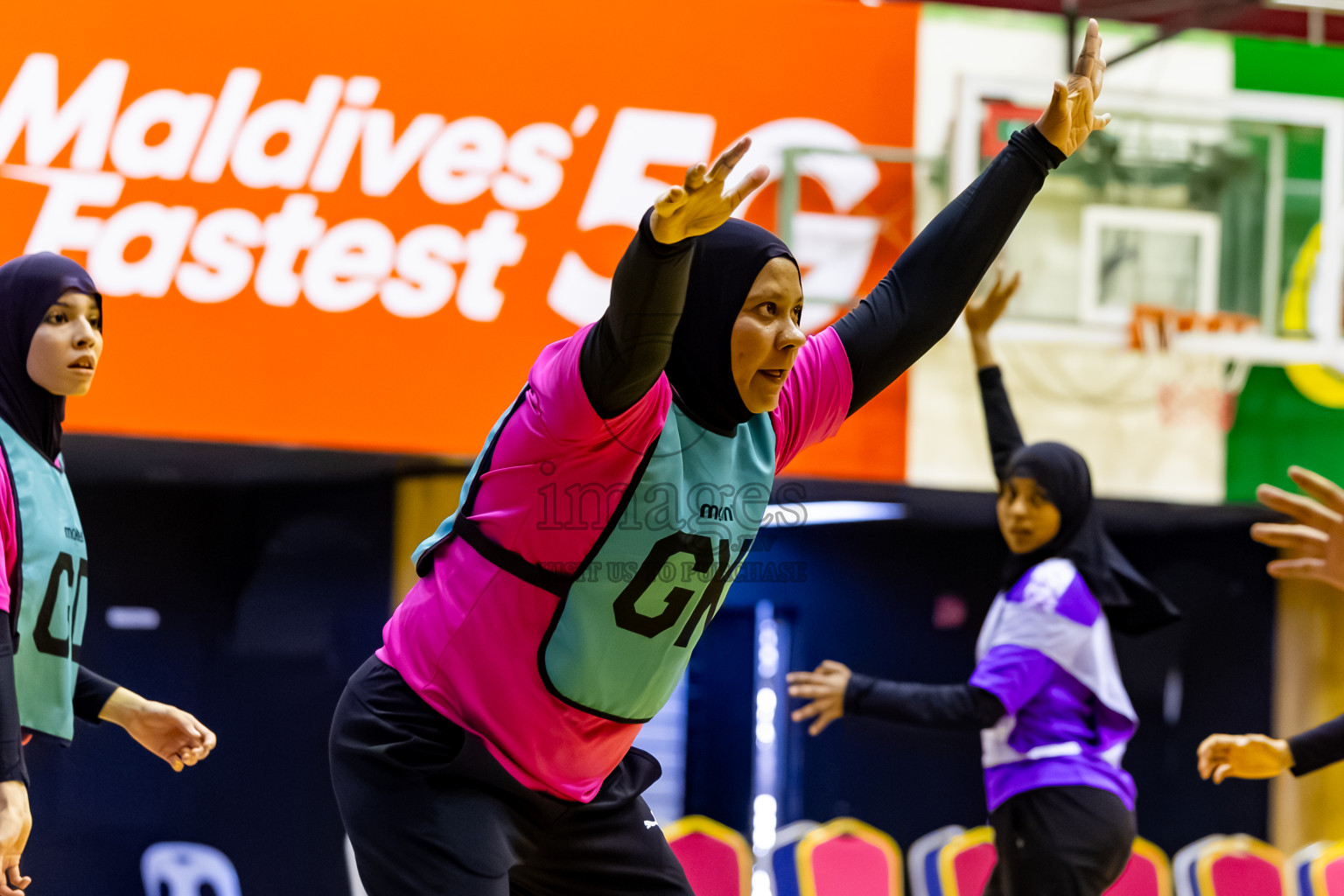 MV Netters vs Invicto SC in Day 7 of 24th Milo Netball Association Championship was held in Social Center at Male', Maldives on Sunday, 7th September 2025. Photos: Nausham Waheed / images.mv