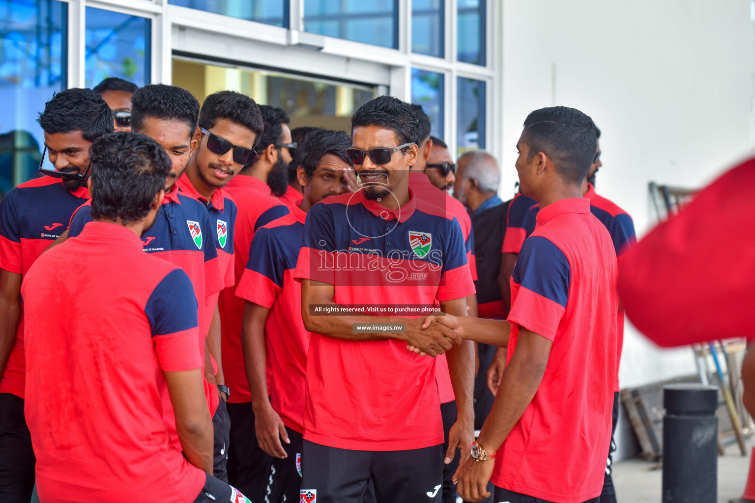 The Senior Men's National Team depart to Japan Training Camp from Maafannu Bus Terminal, Male', Maldives on 5th June 2023 Photos: Nausham Waheed/ Images.mv