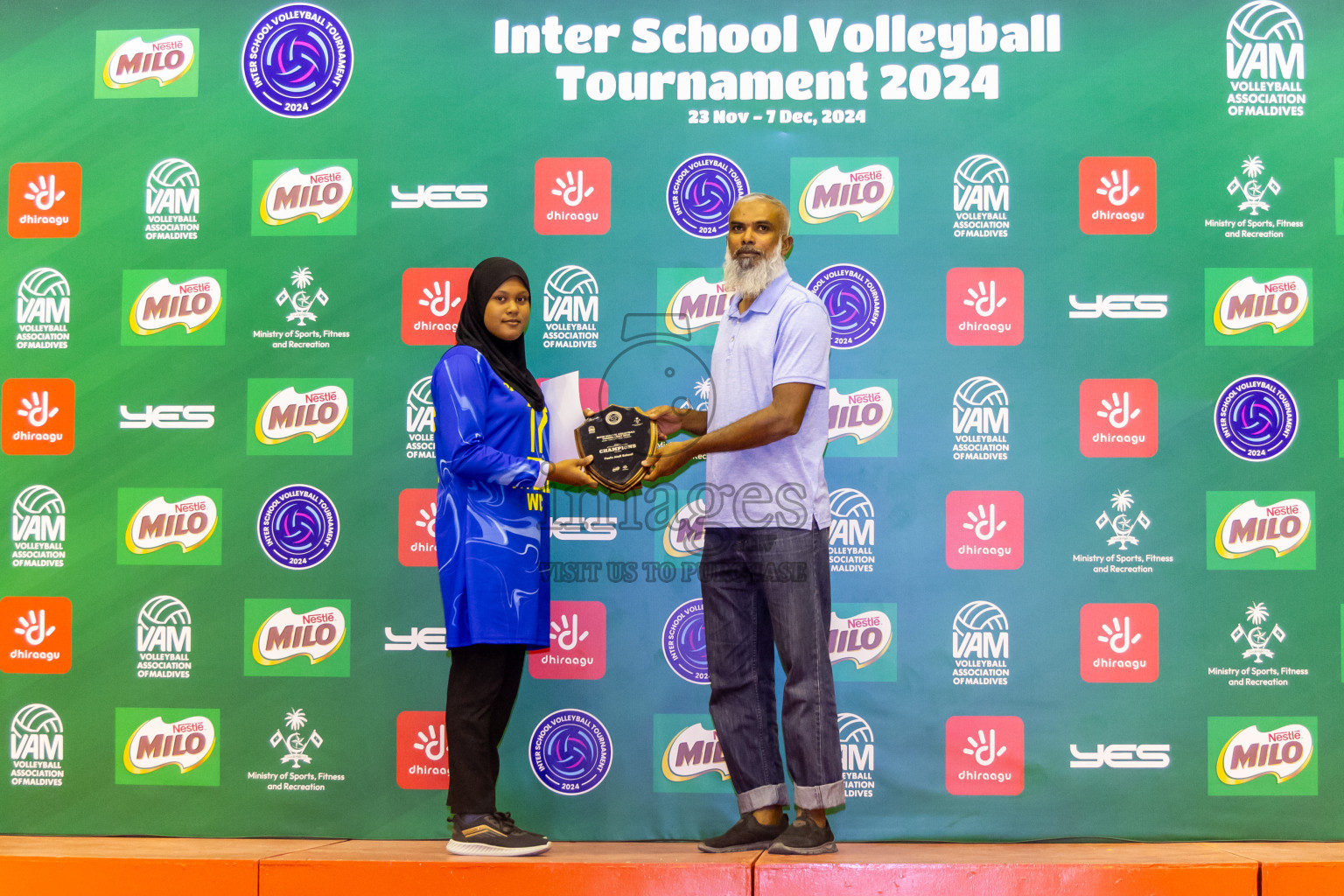 Finals of Interschool Volleyball Tournament 2024 was held in Social Center at Male', Maldives on Friday, 6th December 2024. Photos: Nausham Waheed / images.mv