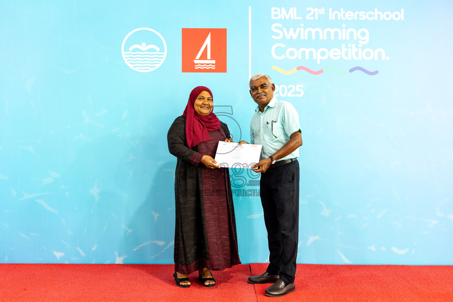 Closing Ceremony of BML 21st Interschool Swimming Competition 2025 .was held in Hulhumale' Swimming Pool, Hulhumale', Maldives on Saturday, 18th October 2025. 
Photos: Hassan Simah / images.mv