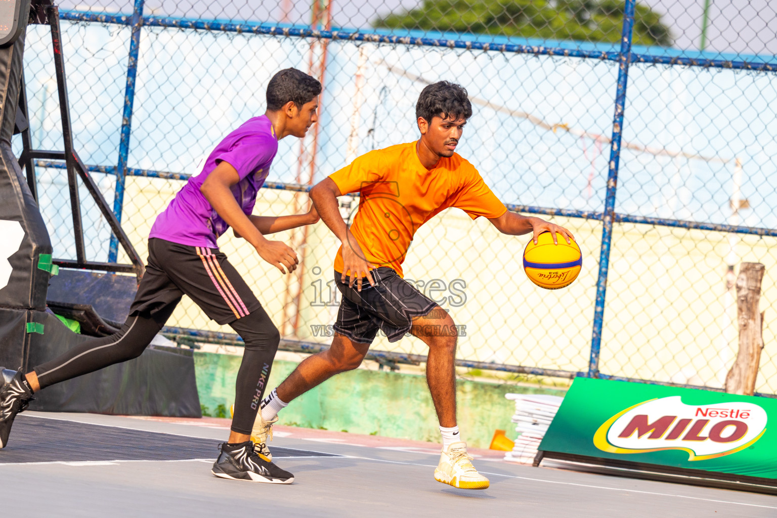 Day 1 of MILO Ramadan 3x3 Challenge 2024 was held in Ekuveni Outdoor Basketball Court at Male', Maldives on Tuesday, 12th March 2024. 
Photos: Ismail Thoriq / images.mv