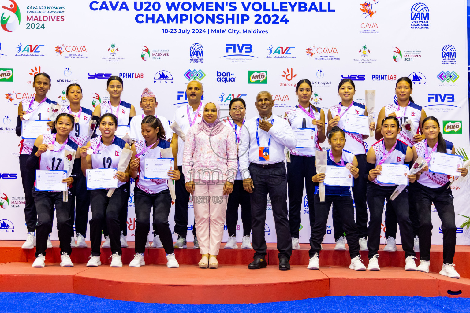 Kyrgyzstan vs Sri Lanka in Final of CAVA U20 Woman's Volleyball Championship 2024 was held in Social Center, Male', Maldives on 23rd July 2024. Photos: Nausham Waheed / images.mv