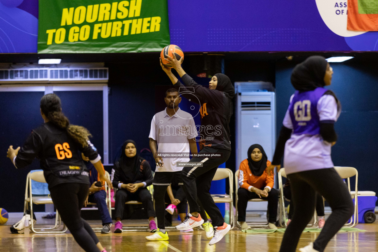 Club Matrix vs VYANSA in the Milo National Netball Tournament 2022 on 20 July 2022, held in Social Center, Male', Maldives. Photographer: Shuu / Images.mv