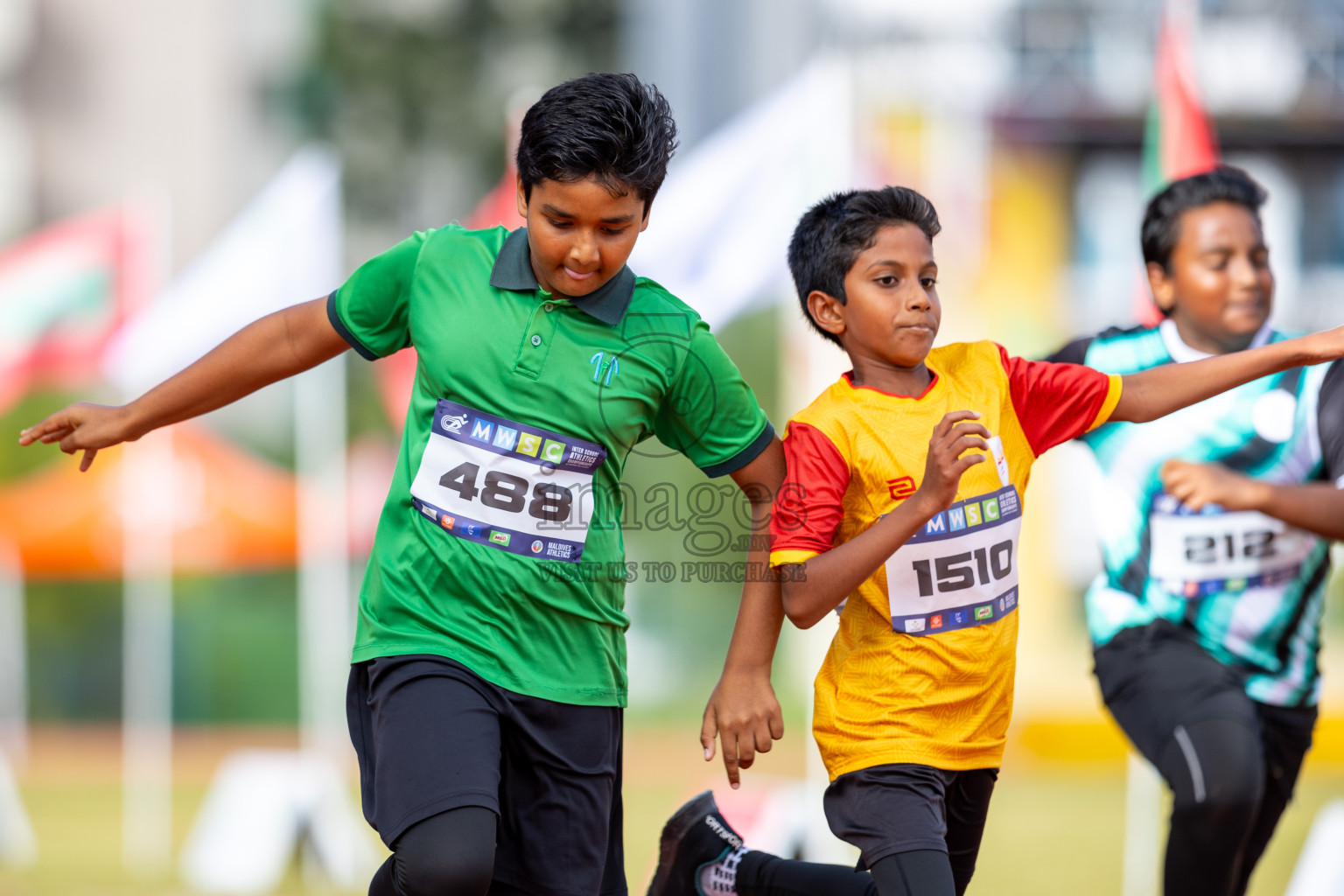 Day 2 of MWSC Interschool Athletics Championships 2024 held in Hulhumale Running Track, Hulhumale, Maldives on Sunday, 10th November 2024. Photos by: Ismail Thoriq / Images.mv