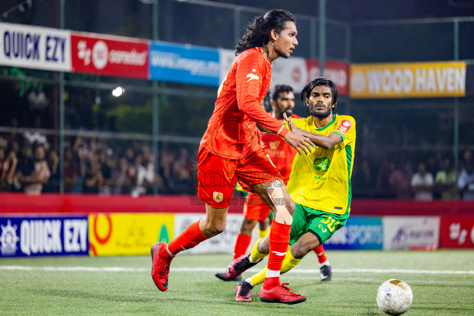 Gdh Vaadhoo vs GA Dhevvadhoo in zone round on Day 32 of Golden Futsal Challenge 2025 was held on Wednesday , 5th February 2025, in Hulhumale', Maldives. Photos: Nausham Waheed / images.mv