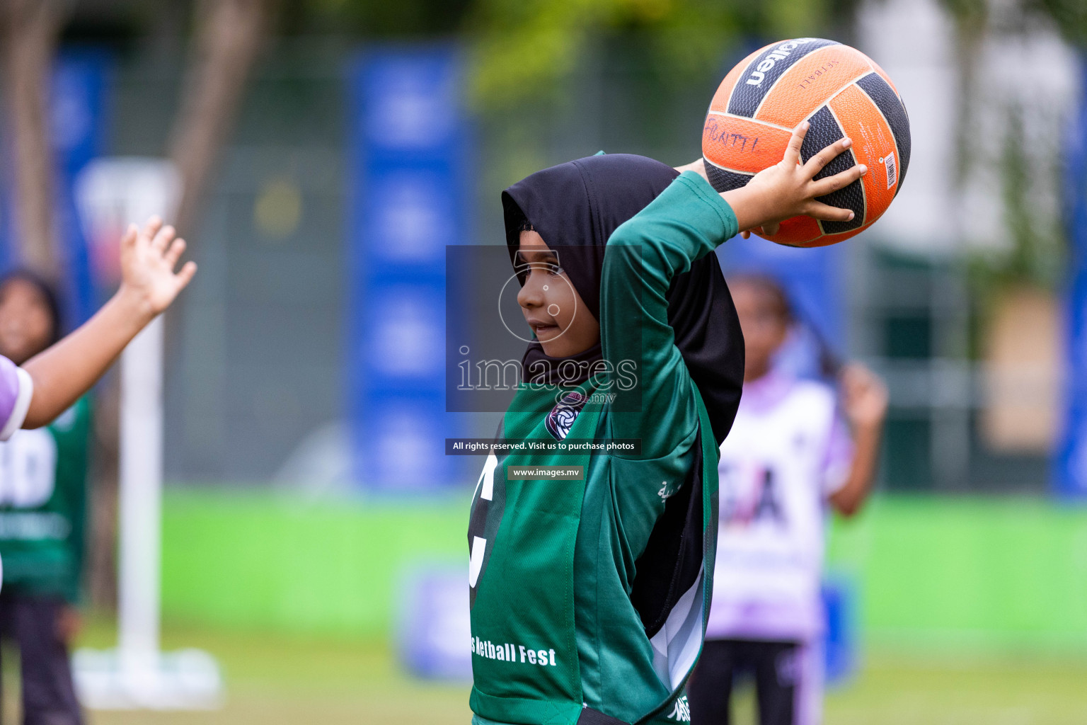 Day 2 of Nestle' Kids Netball Fiesta 2023 held in Henveyru Stadium, Male', Maldives on Thursday, 1st December 2023. Photos by Nausham Waheed / Images.mv