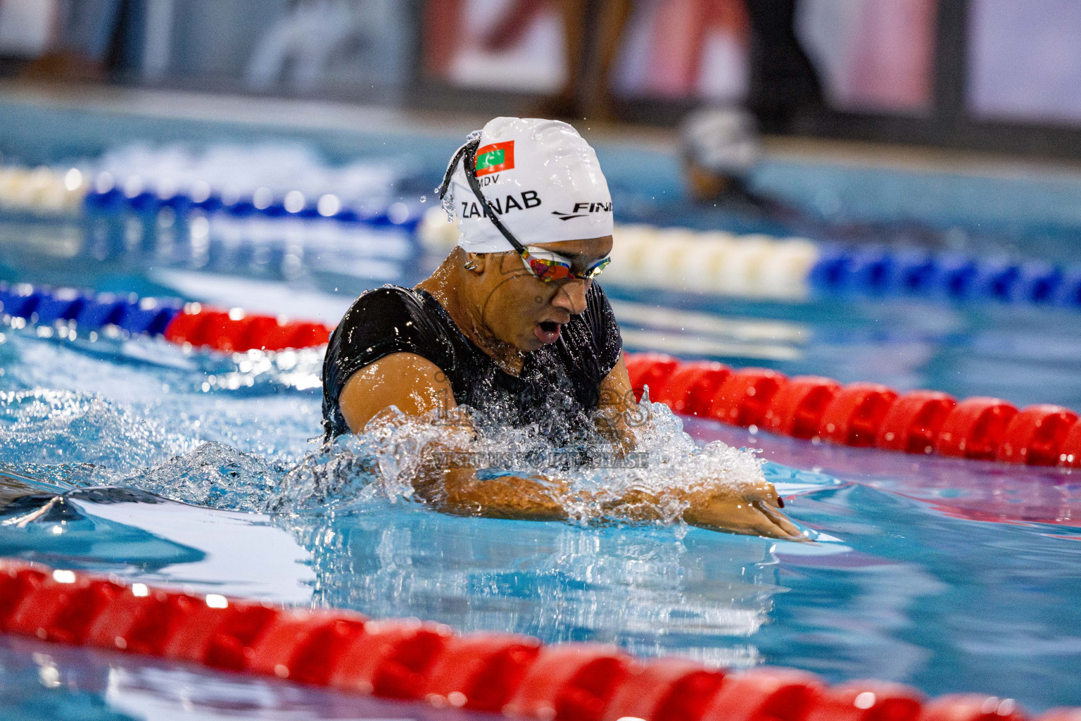 Day 4 of National Swimming Competition 2024 held in Hulhumale', Maldives on Monday, 16th December 2024. 
Photos: Hassan Simah / images.mv