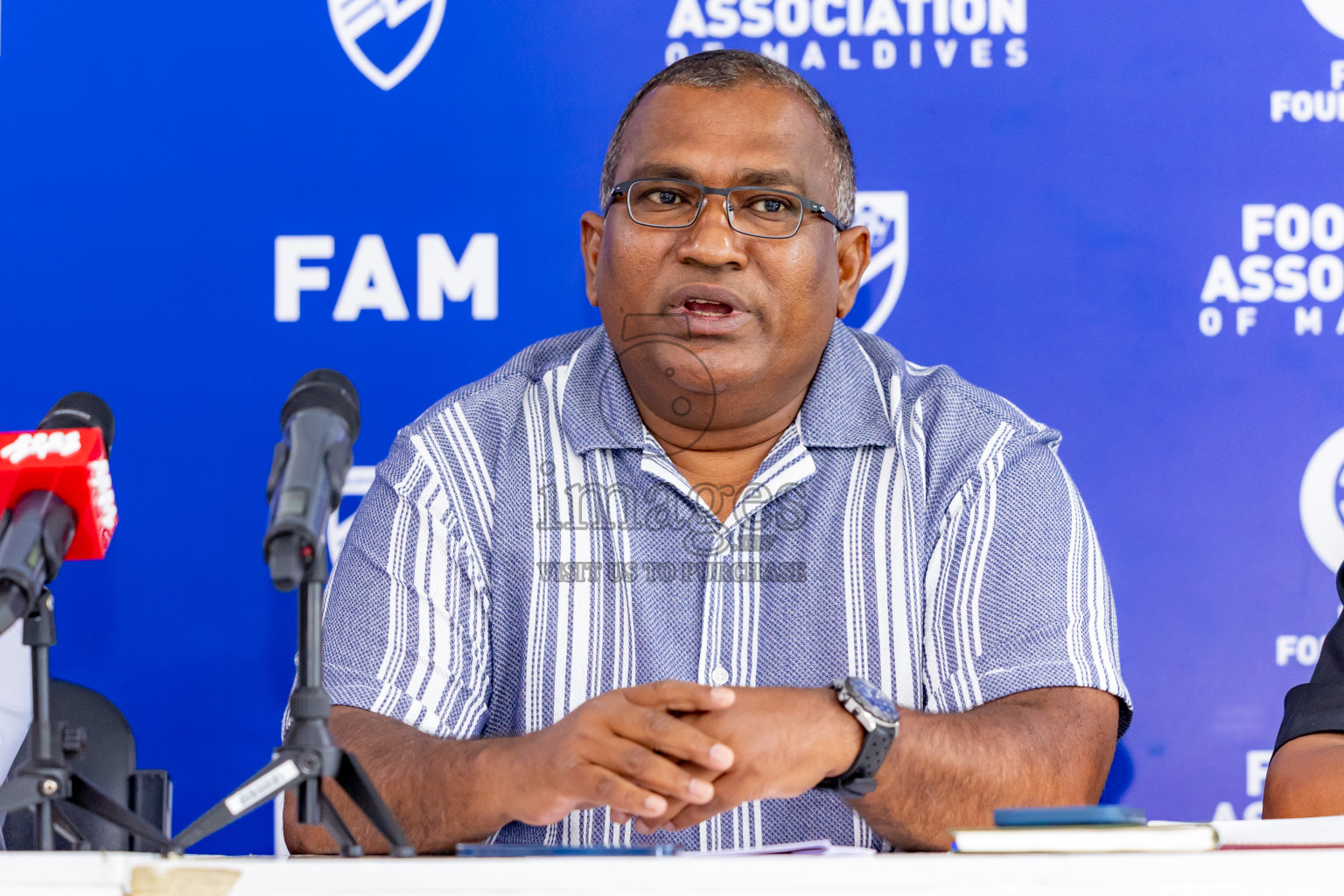 Press conference by FAM Normalization Committee was held at National Stadium in Male', Maldives on Sunday, 18th September 2024. Photos: Nausham Waheed / images.mv