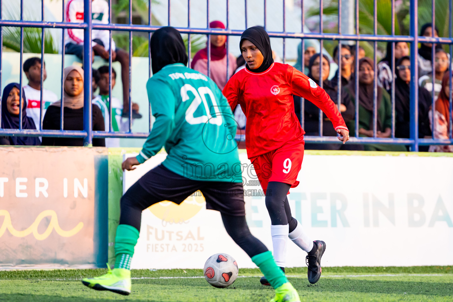 Eydhafushi vs Goidhoo in Day 2 of Better in Baa Futsal Fiesta 2025 Woman's division held in B. Eydhafushi, Maldives on Thursday, 6th November 2025. Photos: Nausham Waheed / images.mv