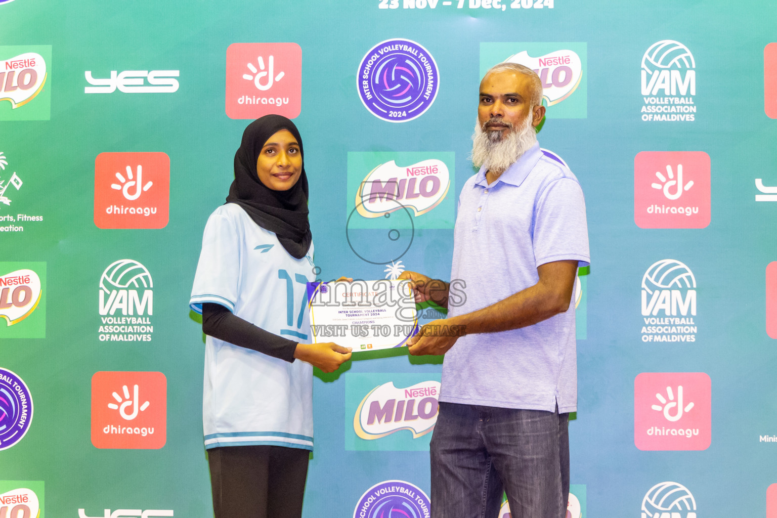 Finals of Interschool Volleyball Tournament 2024 was held in Social Center at Male', Maldives on Friday, 6th December 2024. Photos: Nausham Waheed / images.mv