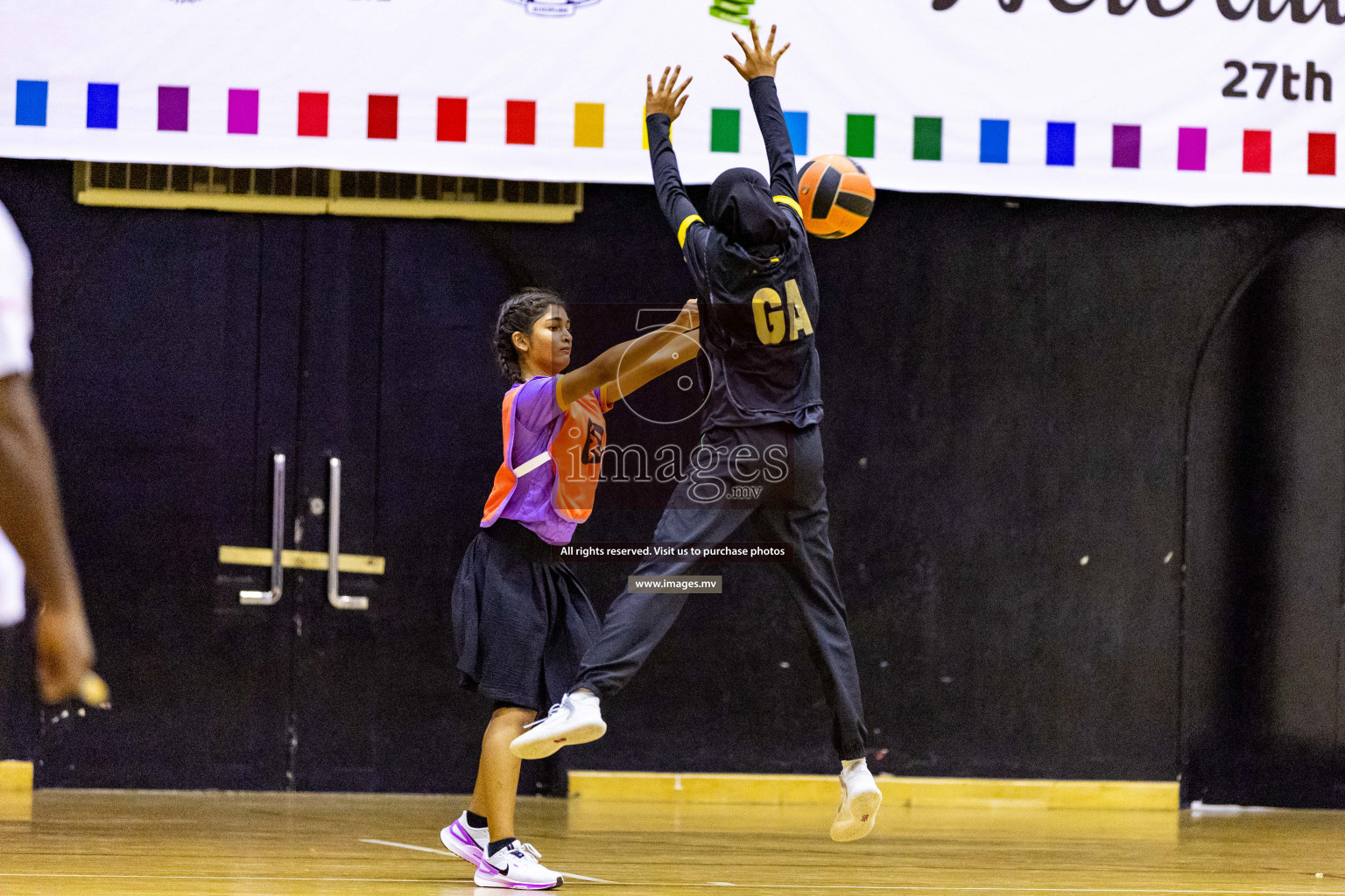 Day 9 of 24th Interschool Netball Tournament 2023 was held in Social Center, Male', Maldives on 4th November 2023. Photos: Hassan Simah / images.mv