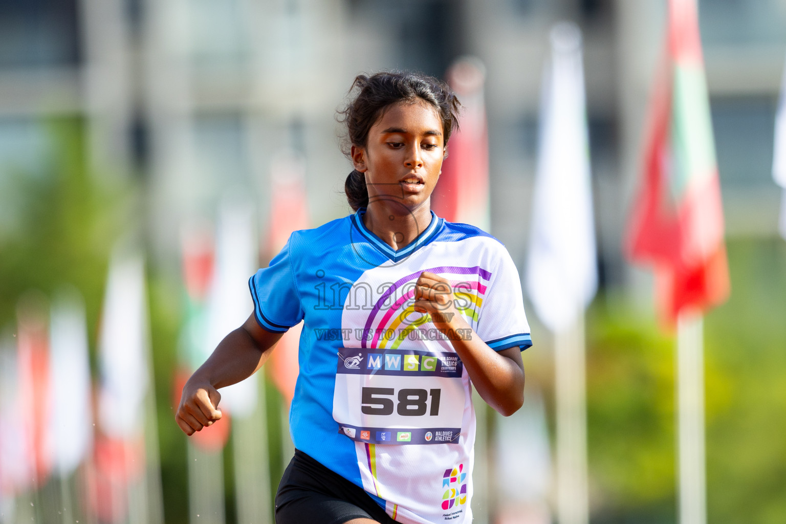 Day 1 of MWSC Interschool Athletics Championships 2024 held in Hulhumale Running Track, Hulhumale, Maldives on Saturday, 9th November 2024. 
Photos by: Ismail Thoriq / images.mv