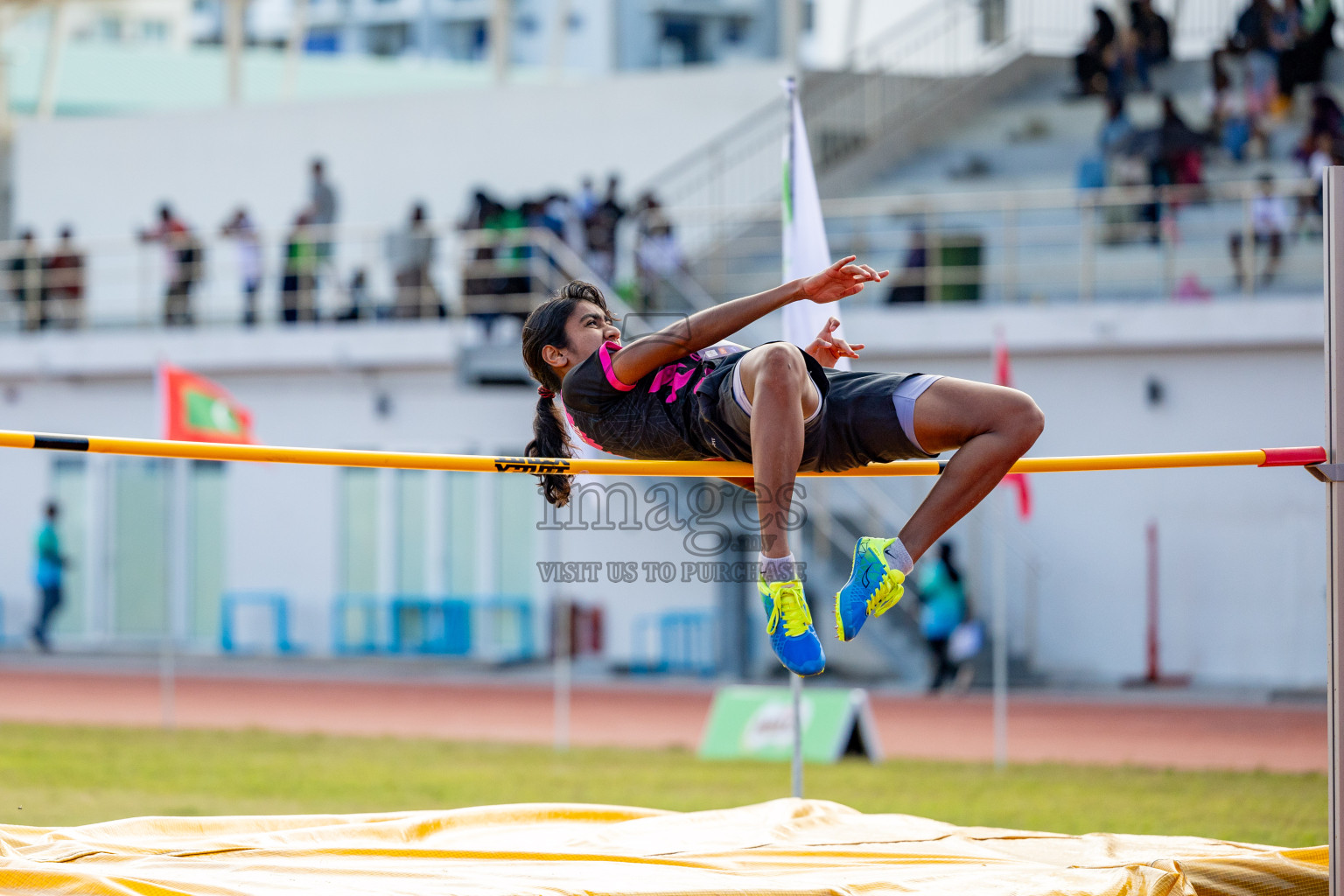 Day 2 of MWSC Interschool Athletics Championships 2024 held in Hulhumale Running Track, Hulhumale, Maldives on Sunday, 10th November 2024. 
Photos by: Hassan Simah / Images.mv