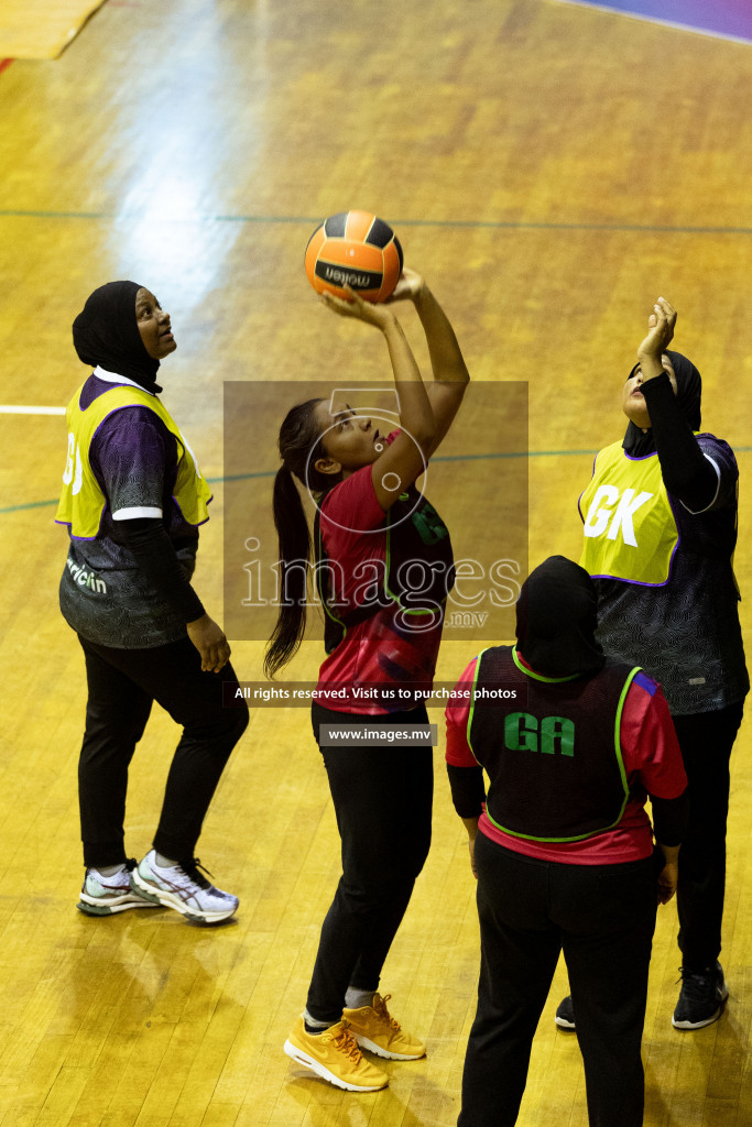 Sports Club Skylark vs United Unity Sports Club in the Milo National Netball Tournament 2022 on 19 July 2022, held in Social Center, Male', Maldives. Photographer: Shuu / Images.mv