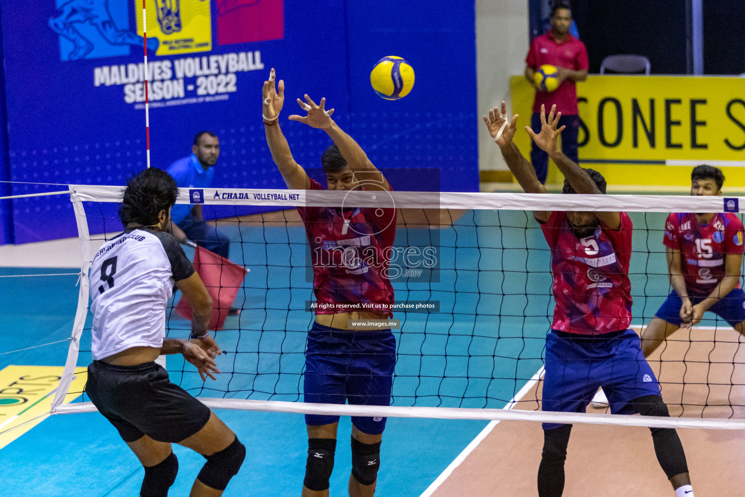 Sports Club City vs Dhivehi Sifainge Club in the Finals of National Volleyball Tournament 2022 on Thursday, 07th July 2022, held in Social Center, Male', Maldives