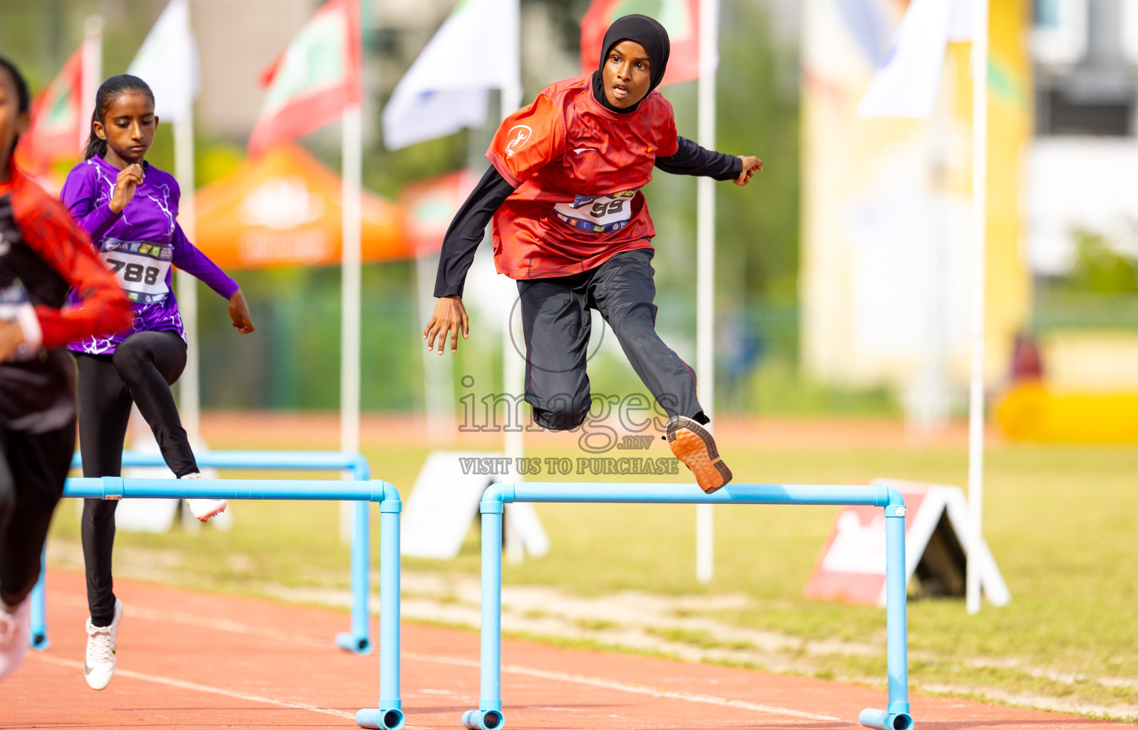 Day 2 of MWSC Interschool Athletics Championships 2024 held in Hulhumale Running Track, Hulhumale, Maldives on Sunday, 10th November 2024. Photos by: Ismail Thoriq / Images.mv