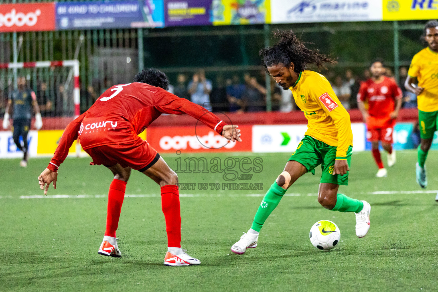 GDh. Vaadhoo VS GDh. Gadhdhoo in Day 23 of Golden Futsal Challenge 2024 was held on Tuesday , 6th February 2024 in Hulhumale', Maldives 
Photos: Hassan Simah / images.mv