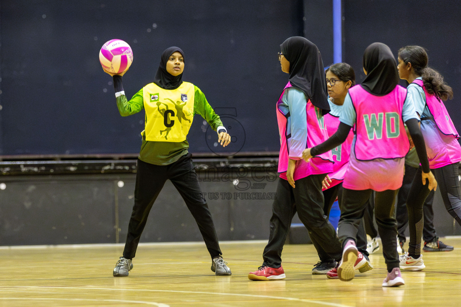 FIONTI Sports Club vs Netkids C in Day 2 of 3rd Junior Championship - Netball association of Maldives, held at Social Center on Monday 20th January 2025 . Photos by Shuu Abdul Sattar