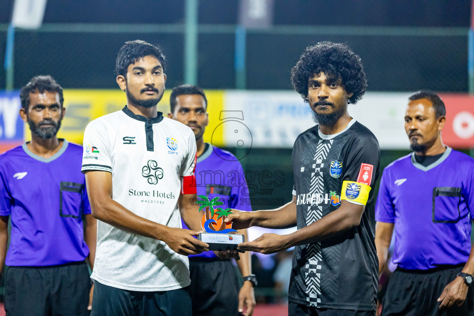 K Dhiffushi vs K Guraidhoo in Day 22 of Golden Futsal Challenge 2024 was held on Monday , 5th February 2024 in Hulhumale', Maldives Photos: Nausham Waheed / images.mv