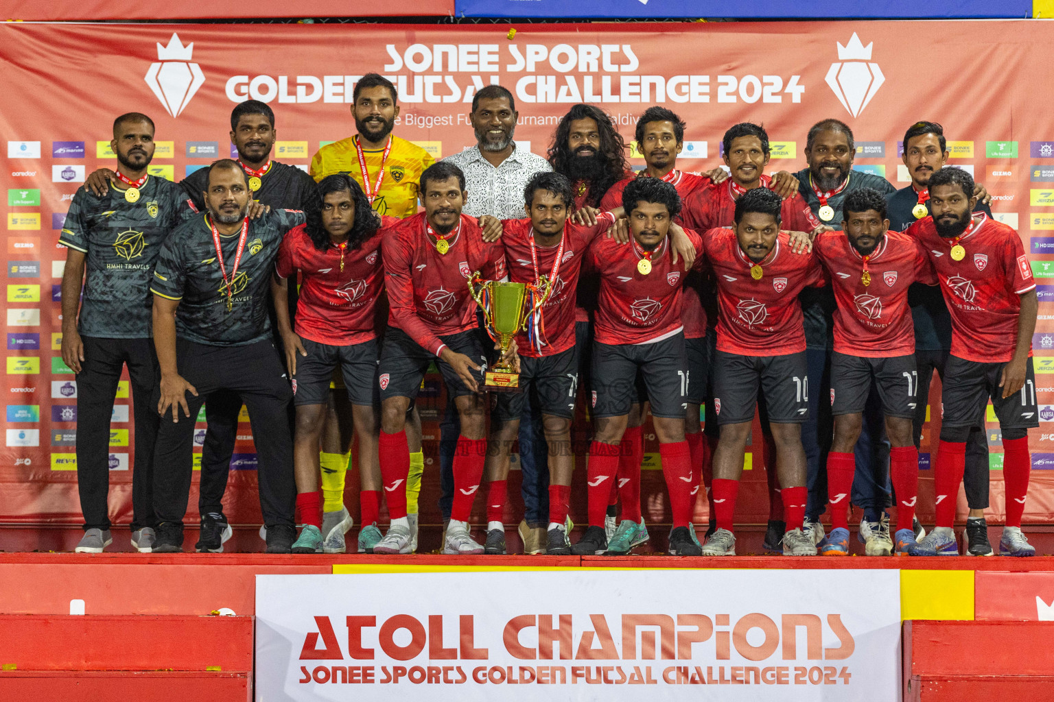 ADh Maamigili vs ADh Mahibadhoo in Day 21 of Golden Futsal Challenge 2024 was held on Sunday , 4th February 2024 in Hulhumale', Maldives Photos: Nausham Waheed / images.mv