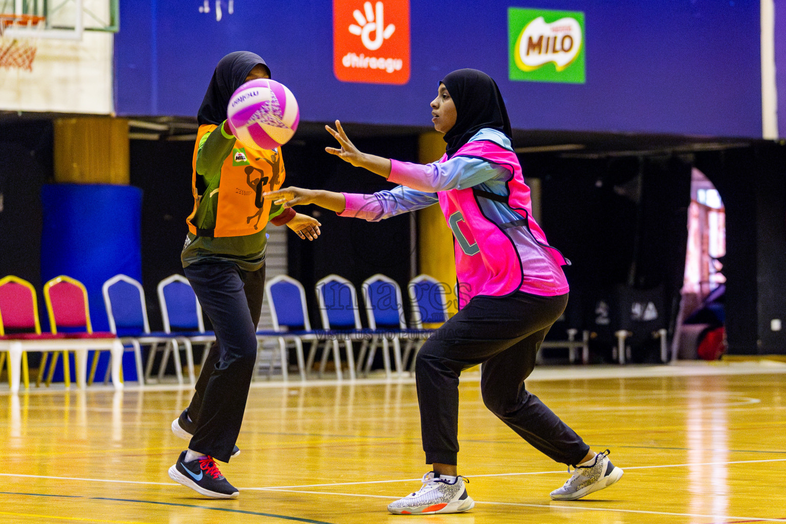 Fiontti A Team vs Young Netters A in Day 2 of 3rd Junior Championship - Netball association of Maldives, held at Social Center on Monday 20th January 2025 . Photos by Nausham Waheed