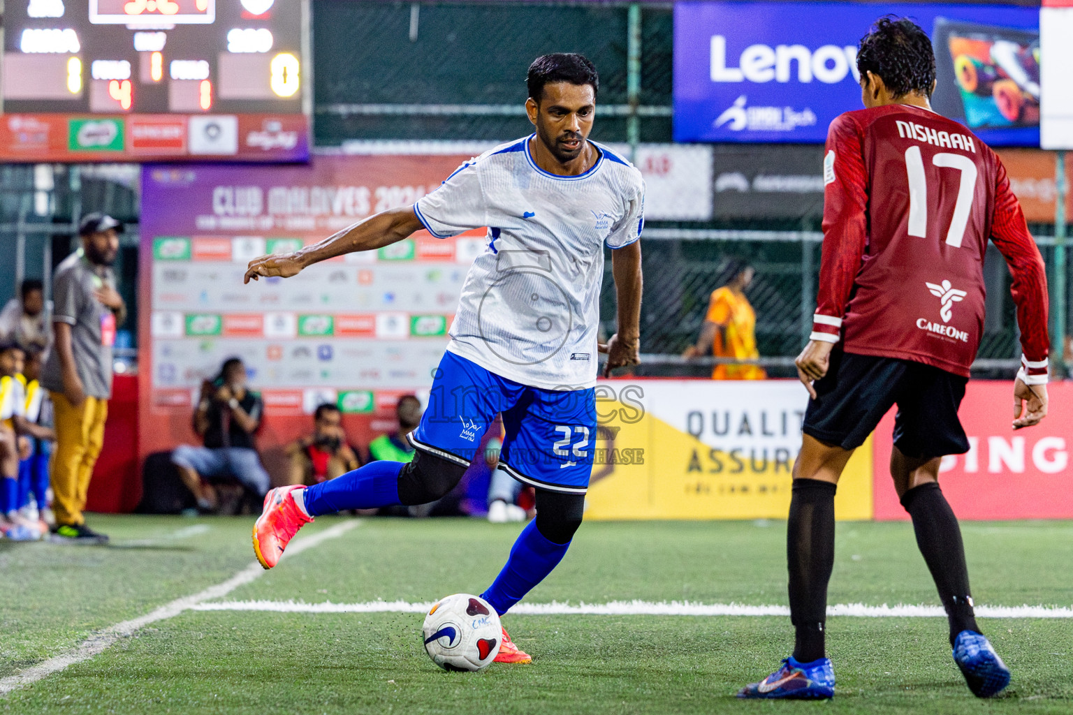 TEAM MMA vs CLUB 220 in the Semi-finals of Club Maldives Classic 2024 held in Rehendi Futsal Ground, Hulhumale', Maldives on Tuesday, 19th September 2024. 
Photos: Nausham Waheed / images.mv