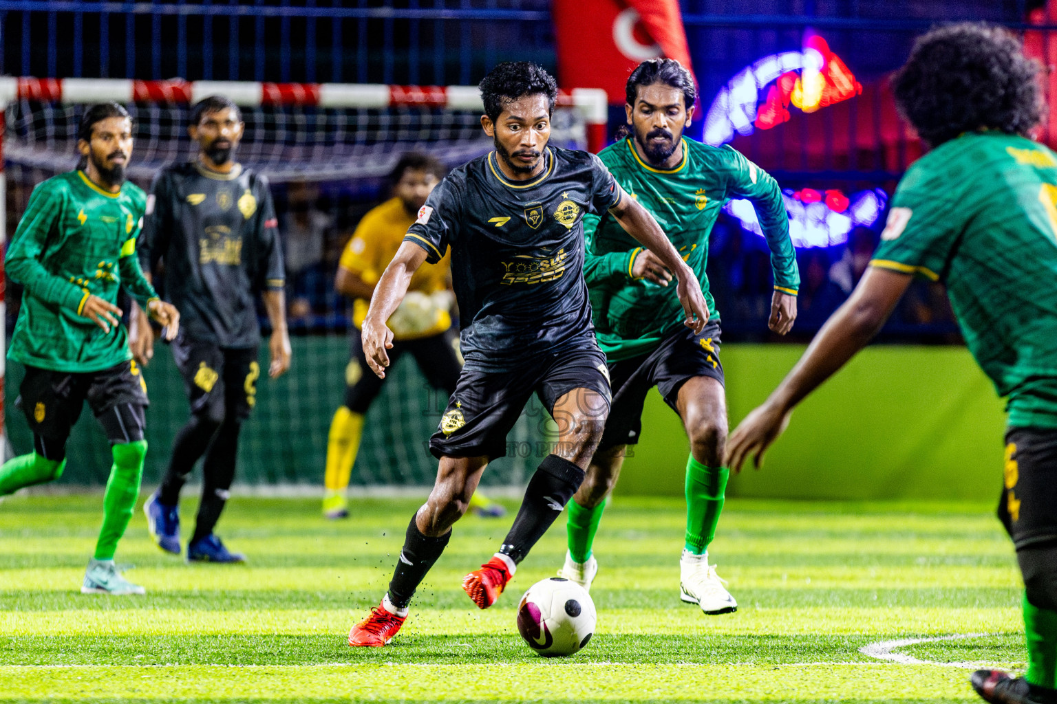 Muring FC vs Afro SC in Semi Final of Eydhafushi Futsal Cup 2024 was held on Monday , 15th April 2024, in B Eydhafushi, Maldives Photos: Nausham Waheed / images.mv