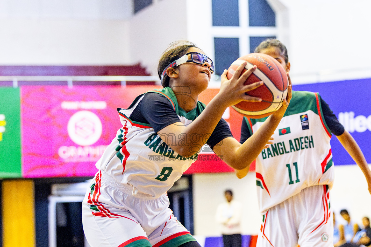 Bangladesh vs India in Day 2 of Under 16 Woman's Asian Cup SABA Qualifiers 2025 was held in Social Center, Male', Maldives on Friday, 13th June 2025. Photos: Nausham Waheed / images.mv