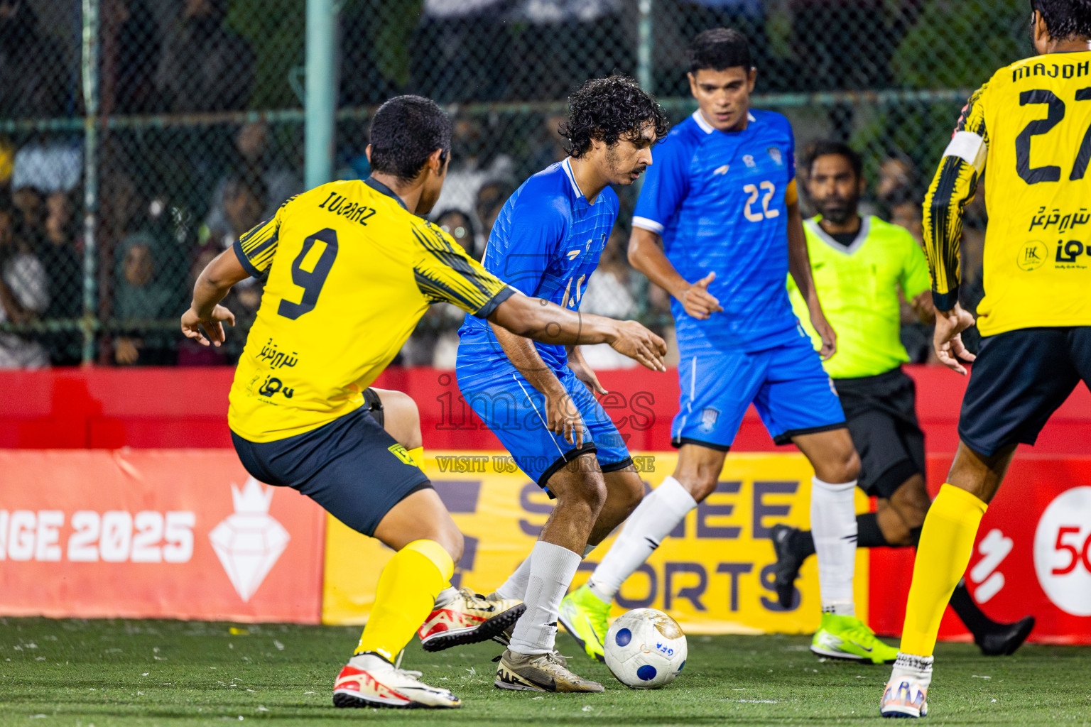 Lh Naifaru vs Lh Kurendhoo in Lhaviyani Atoll Finals Day 26 of Golden Futsal Challenge 2025 was held on Thursday , 30th January 2025, in Hulhumale', Maldives. Photos: Nausham Waheed / images.mv