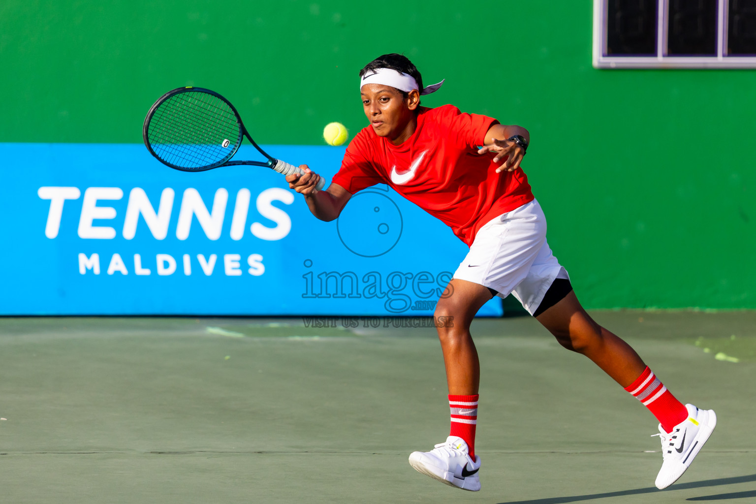 Day 2 of ATF Maldives Junior Open Tennis was held in Male' Tennis Court, Male', Maldives on Tuesday, 10th December 2024. Photos: Nausham Waheed / images.mv