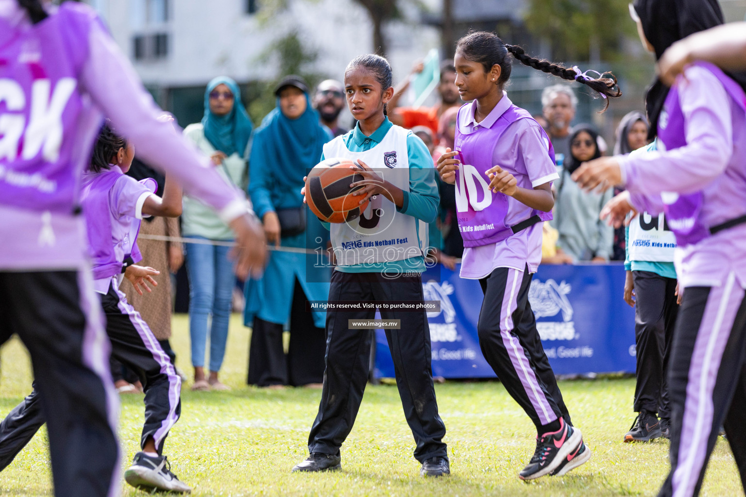 Day 2 of Nestle' Kids Netball Fiesta 2023 held in Henveyru Stadium, Male', Maldives on Thursday, 1st December 2023. Photos by Nausham Waheed / Images.mv