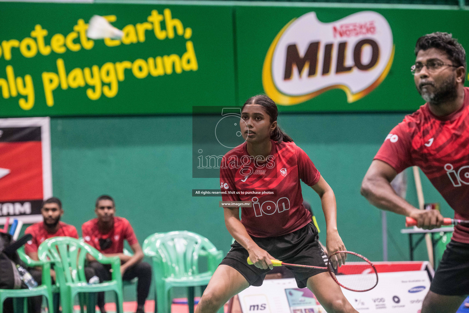 Day 2 of Badminton association mixed group championship 2021 held in Male', Maldives Photos by Nausham Waheed