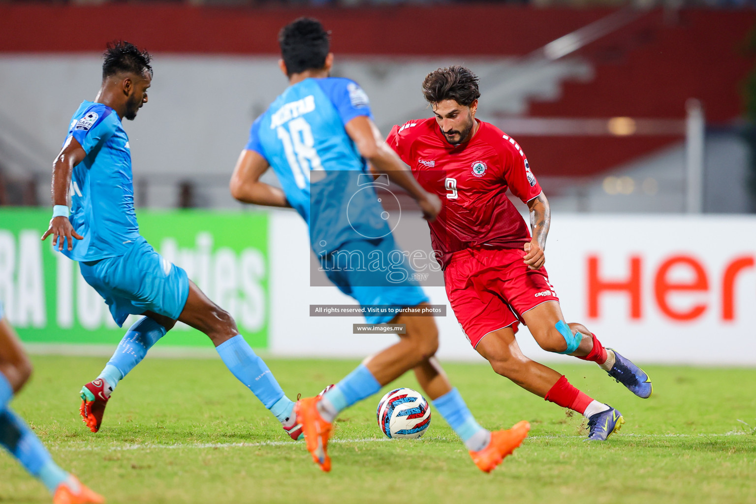 Lebanon vs India in the Semi-final of SAFF Championship 2023 held in Sree Kanteerava Stadium, Bengaluru, India, on Saturday, 1st July 2023. Photos: Nausham Waheed, Hassan Simah / images.mv