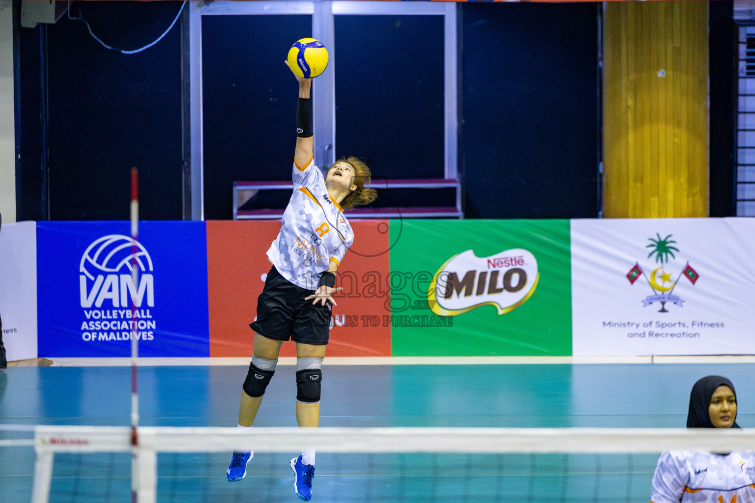 Police Club vs Flexor Sports Club in Day 1 of National Volleyball League 2025 - Women's Division held in Male', Maldives on Saturday, 19th April 2025 at Social Center Indoor Hall Photos 
By: Hassan Simah / images.mv