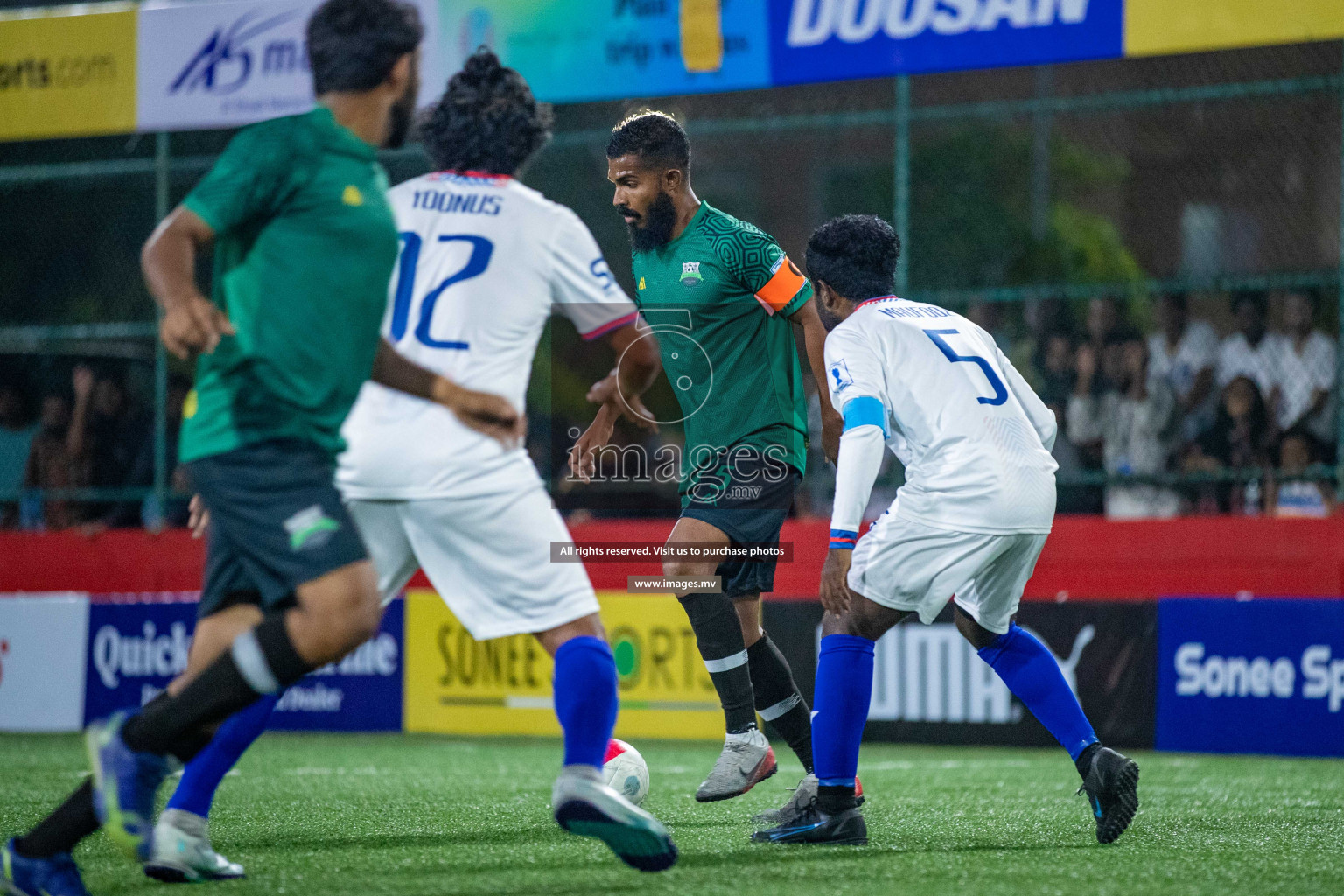 GA. Dhaandhoovs vs GA. Nilandhoo in Day 2 of Golden Futsal Challenge 2023 on 06 February 2023 in Hulhumale, Male, Maldives