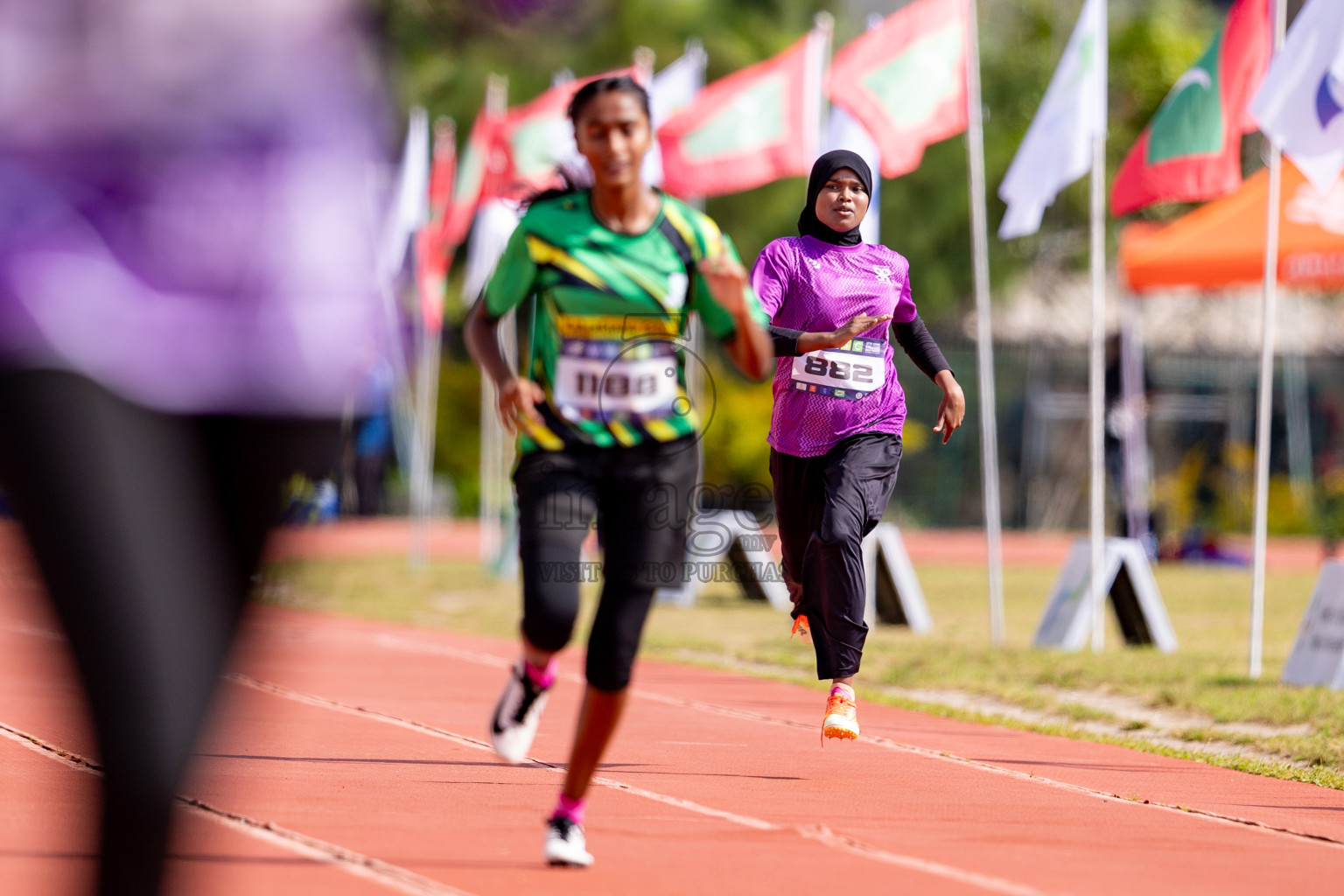 Day 3 of MWSC Interschool Athletics Championships 2024 held in Hulhumale Running Track, Hulhumale, Maldives on Monday, 11th November 2024. 
Photos by: Hassan Simah / Images.mv